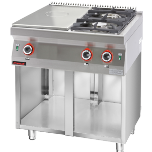 700.KG-2/I-400.S Solid Top gazowy żeliwny 400 mm + 1x4,5kW + 1x7,5kW na podstawie szafkowej otwartej - obrazek 1