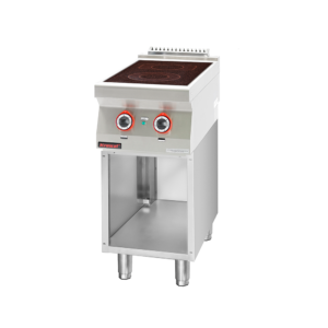 700.KE-2C.S Kuchnia elektryczna ceramiczna 2 pola 1x2,1kW + 1x2,0kW na podstawie szafkowej otwartej