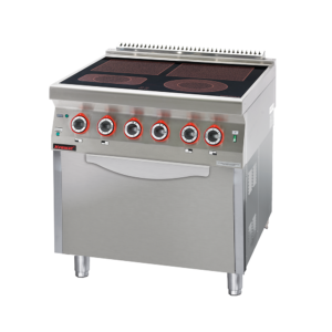700.KE-4C/PE-2 Kuchnia elektryczna ceramiczna z piekarnikiem elektrycznym 2x4kW + 1x2,1kW + 1x2,0kW + 6,5 kW (piekarnik)