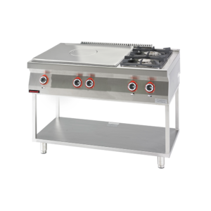 700.KG-2/I-800.T Solid Top gazowy chromowany 800 mm + 1x4,5kW + 1x7,5kW na podstawie szkieletowej - obrazek 1