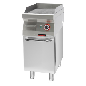700.PBE-400R.S.D Płyta grillowa ryflowana chromowana 400mm 4,8kW na podstawie szafkowej zamkniętej