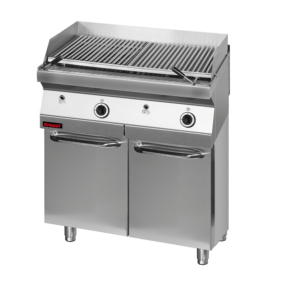 700.OGL-800.S.D Lawa grill 800 mm 14kW na podstawie szafkowej zamkniętej